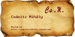Csánitz Mihály névjegykártya