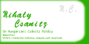 mihaly csanitz business card